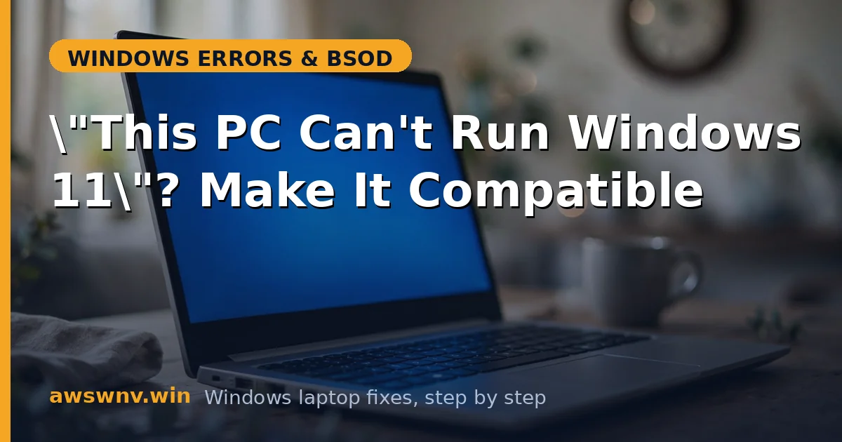 "This PC Can't Run Windows 11"? Make It Compatible