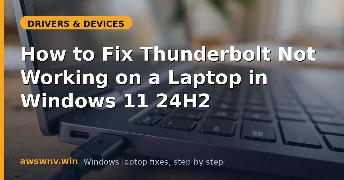 How to Fix Thunderbolt Not Working on a Laptop in Windows 11 24H2