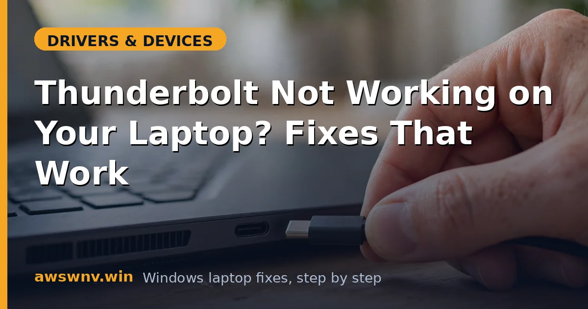 Thunderbolt Not Working on Your Laptop? Fixes That Work