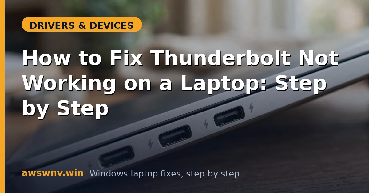 How to Fix Thunderbolt Not Working on a Laptop: Step by Step