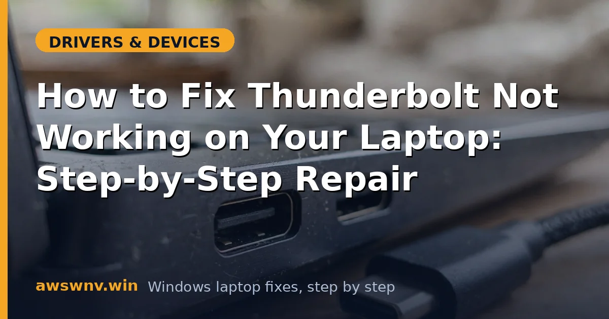 How to Fix Thunderbolt Not Working on Your Laptop: Step-by-Step Repair