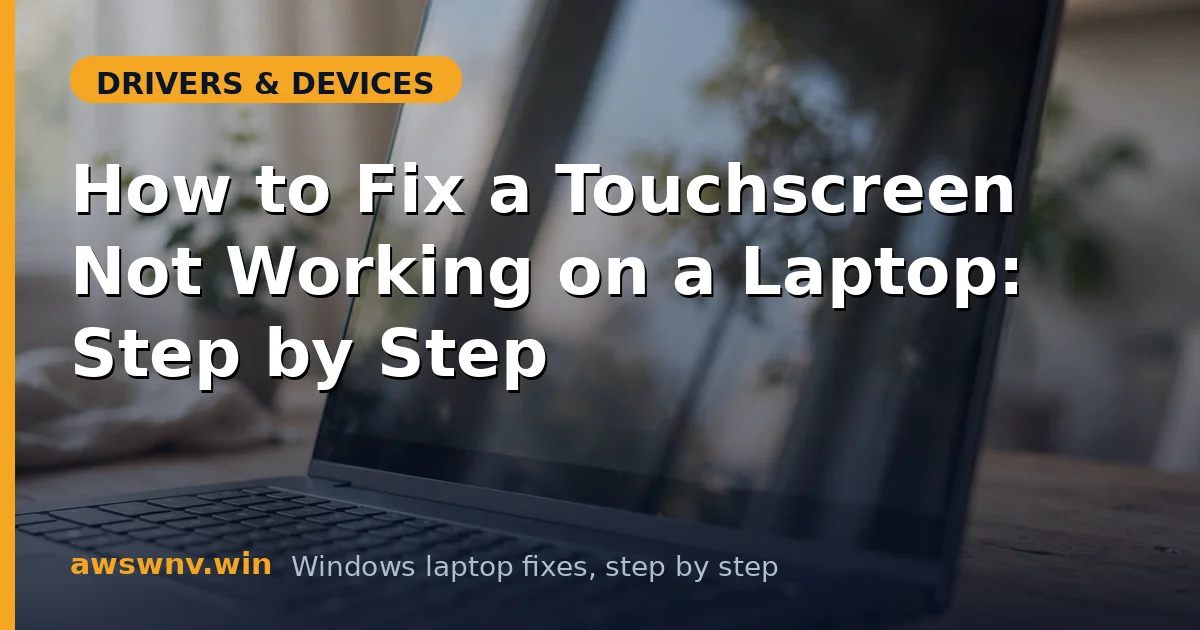 How to Fix a Touchscreen Not Working on a Laptop: Step by Step