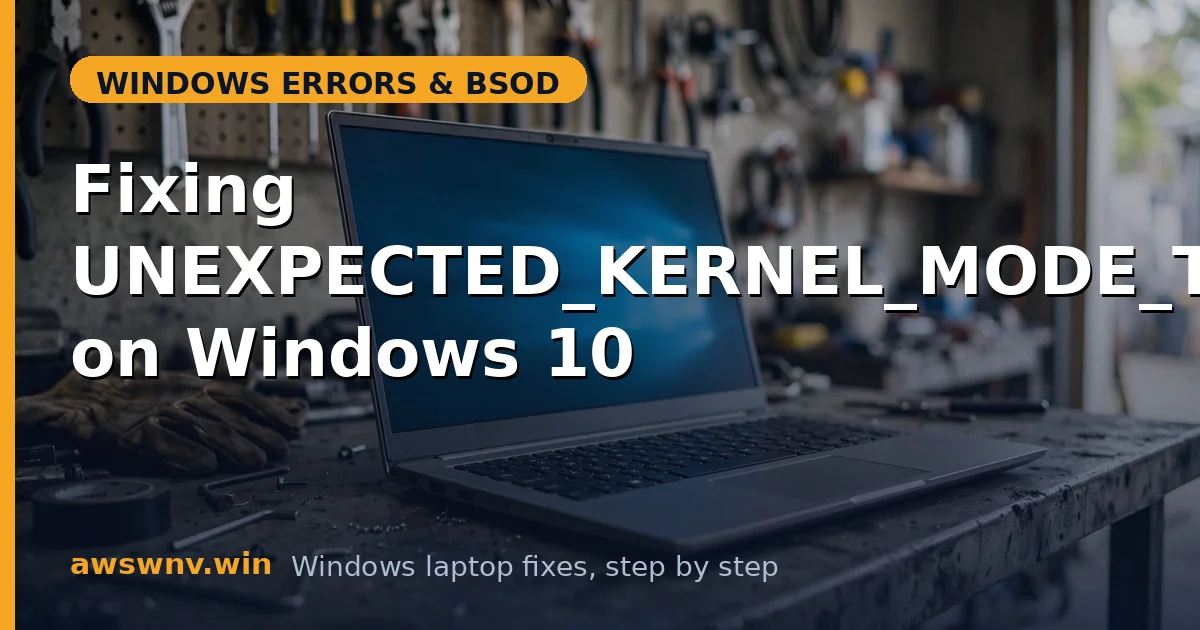 Fixing UNEXPECTED_KERNEL_MODE_TRAP on Windows 10