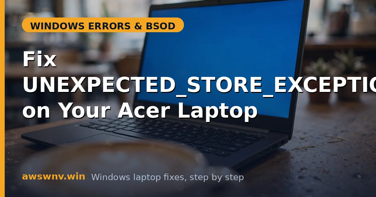 Fix UNEXPECTED_STORE_EXCEPTION on Your Acer Laptop