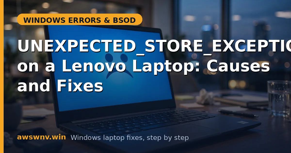 UNEXPECTED_STORE_EXCEPTION on a Lenovo Laptop: Causes and Fixes