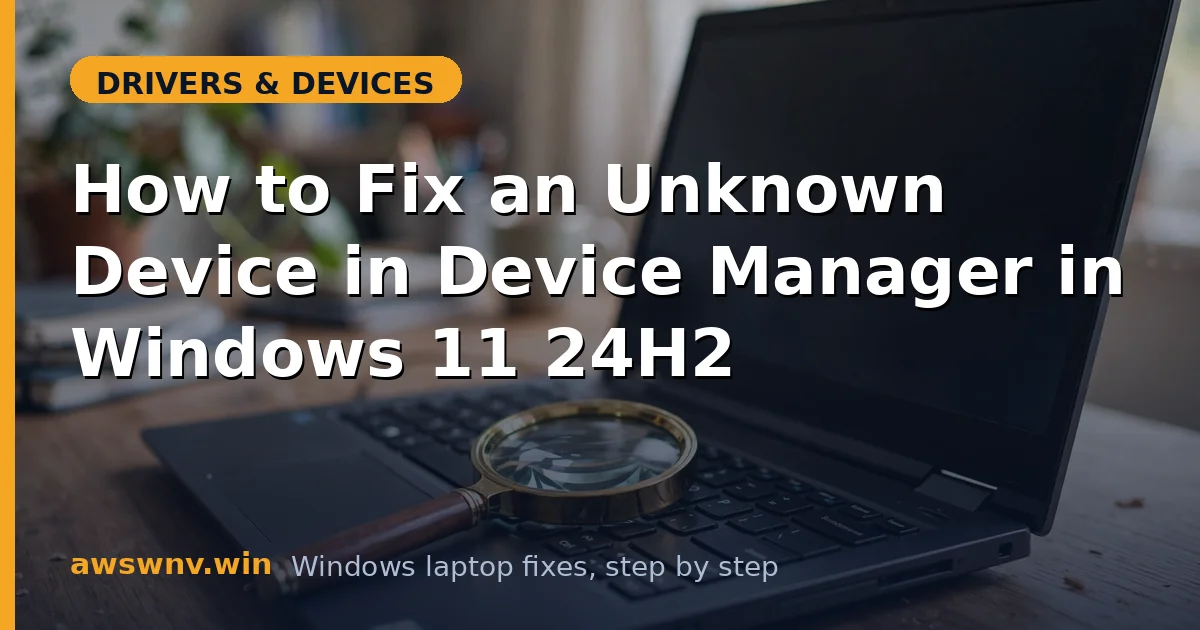How to Fix an Unknown Device in Device Manager in Windows 11 24H2