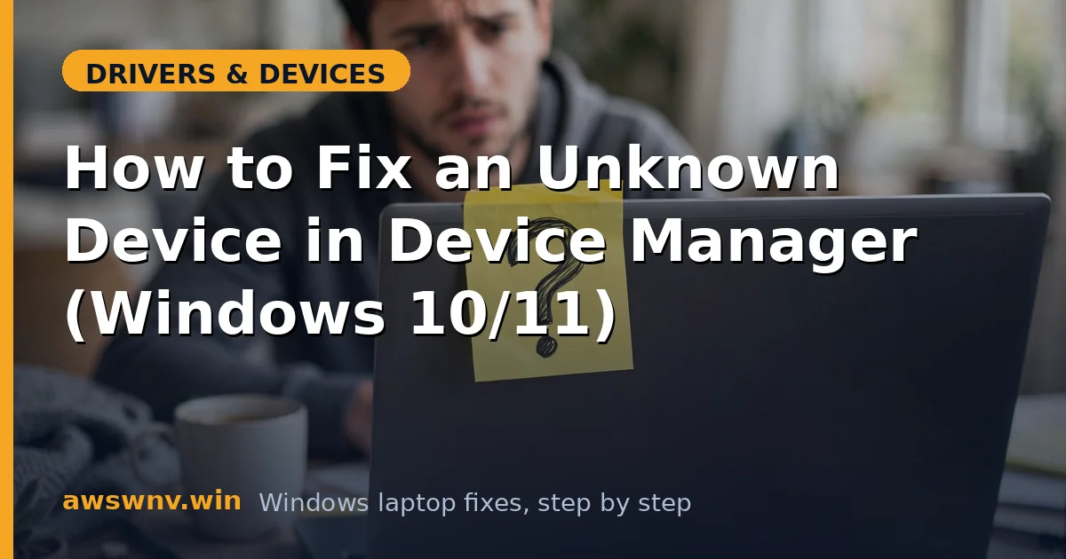 How to Fix an Unknown Device in Device Manager (Windows 10/11)
