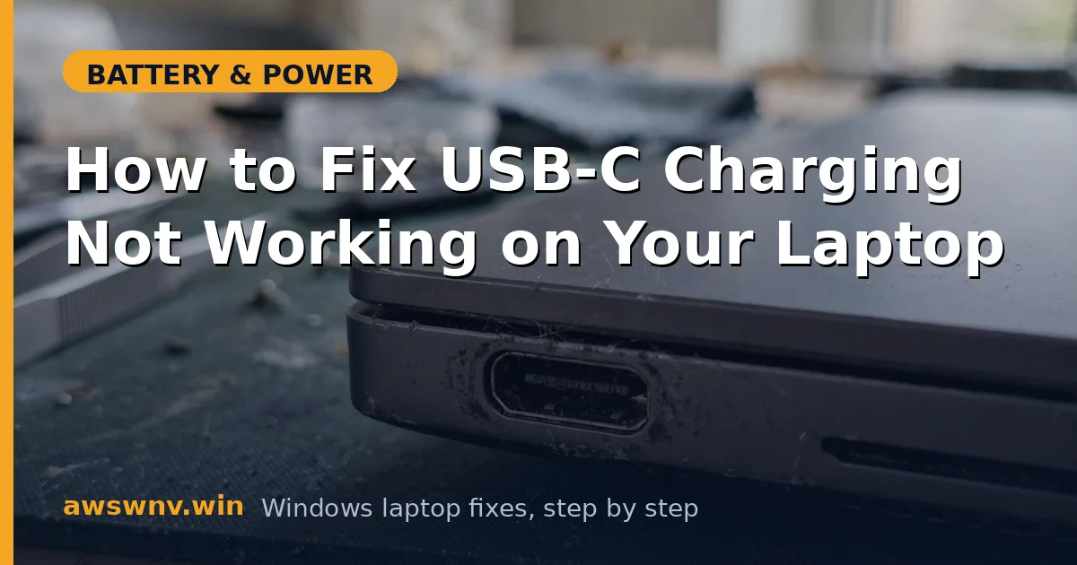 How to Fix USB-C Charging Not Working on Your Laptop