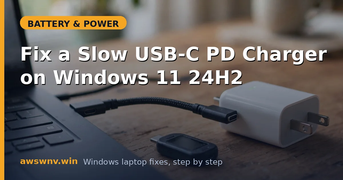 Fix a Slow USB-C PD Charger on Windows 11 24H2