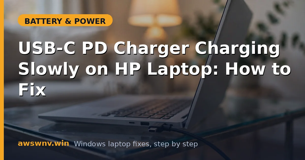 USB-C PD Charger Charging Slowly on HP Laptop: How to Fix