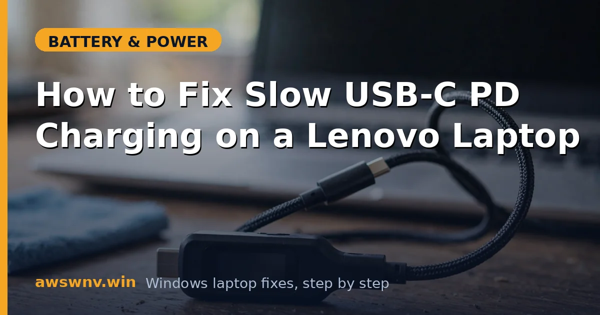 How to Fix Slow USB-C PD Charging on a Lenovo Laptop
