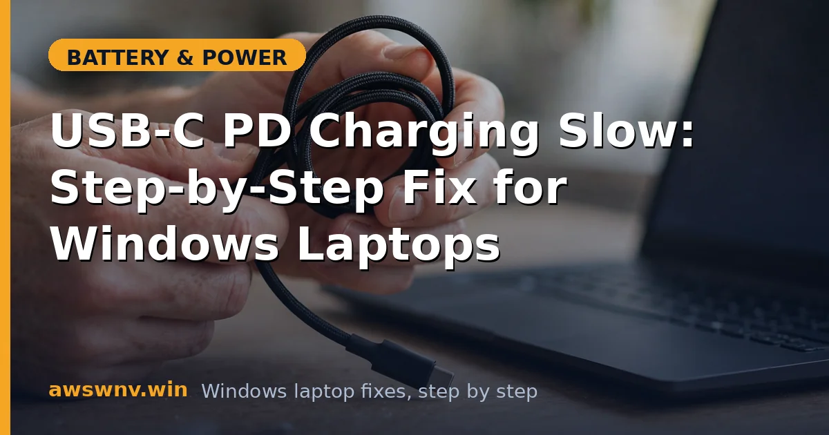 USB-C PD Charging Slow: Step-by-Step Fix for Windows Laptops