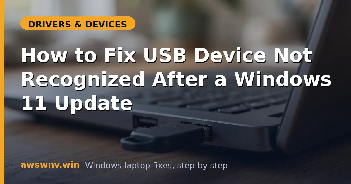 How to Fix USB Device Not Recognized After a Windows 11 Update