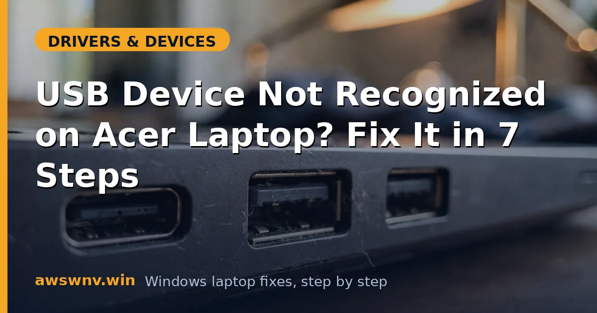 USB Device Not Recognized on Acer Laptop? Fix It in 7 Steps
