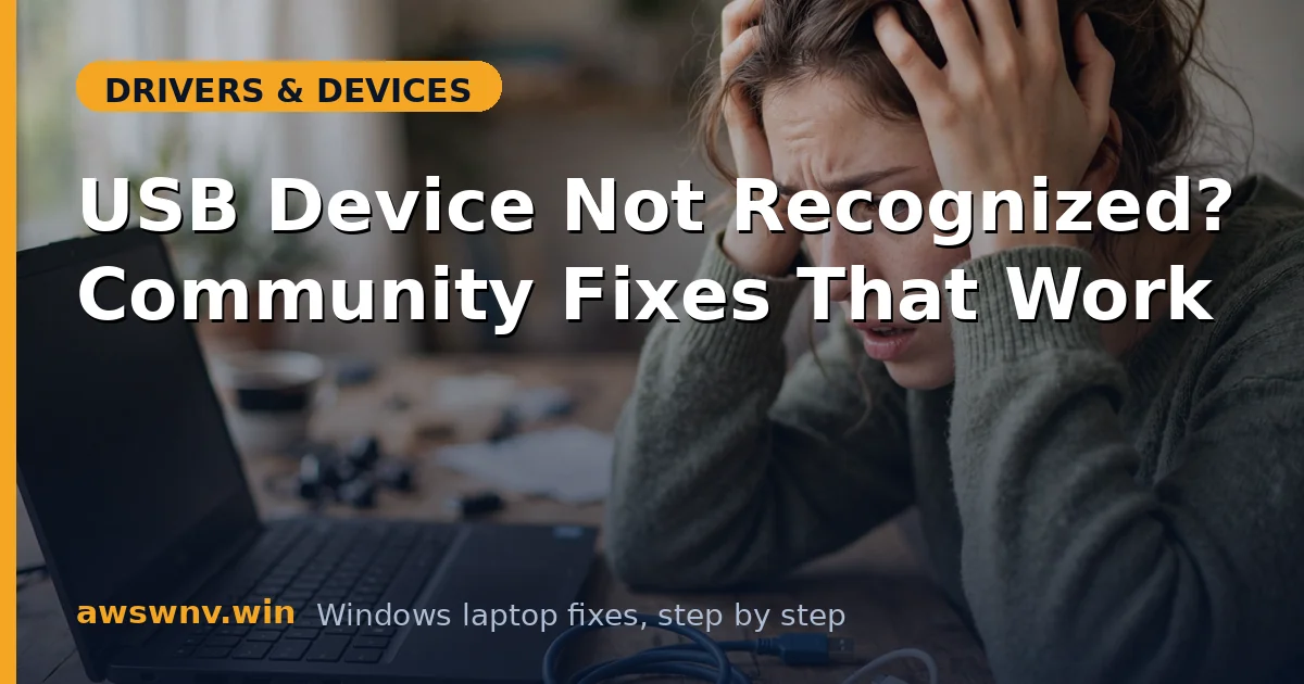USB Device Not Recognized? Community Fixes That Work