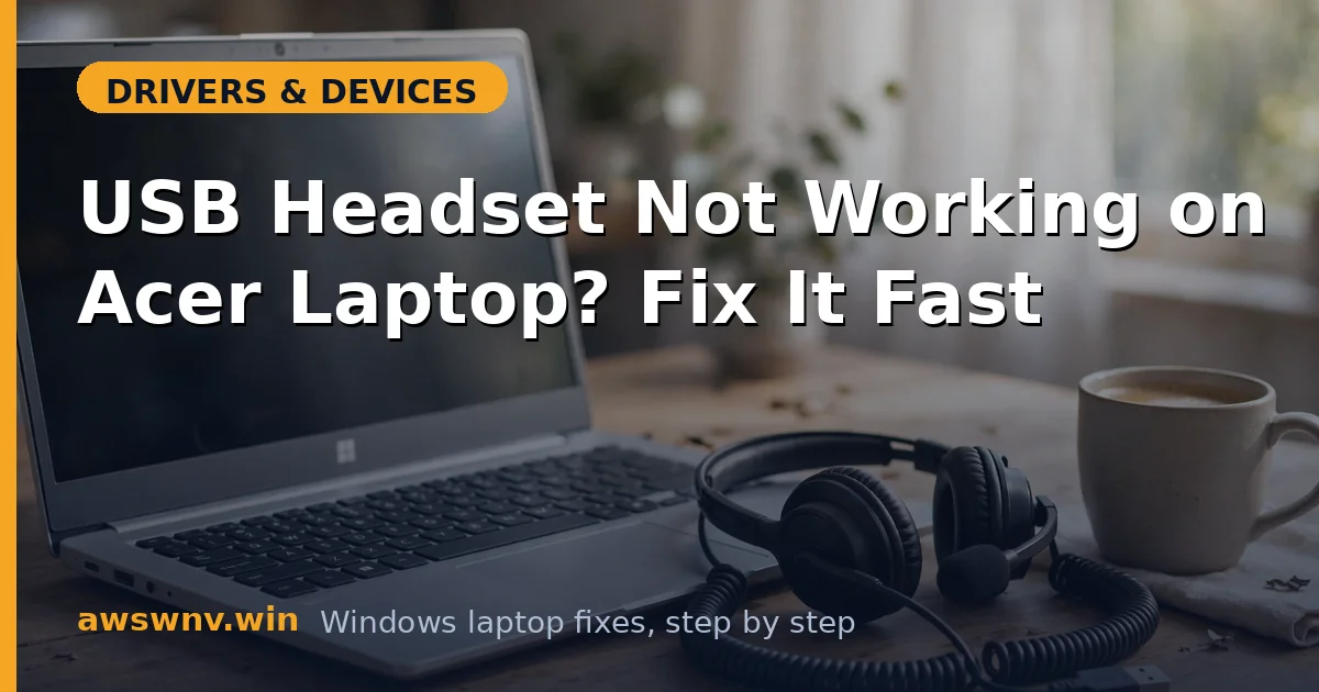 USB Headset Not Working on Acer Laptop? Fix It Fast