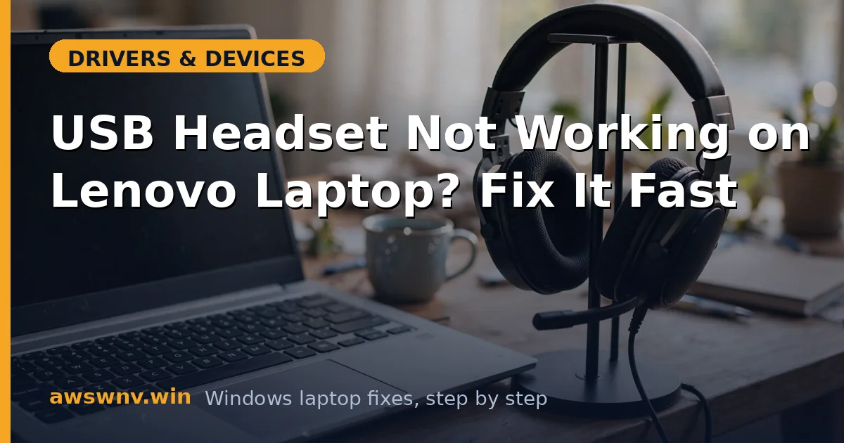 USB Headset Not Working on Lenovo Laptop? Fix It Fast