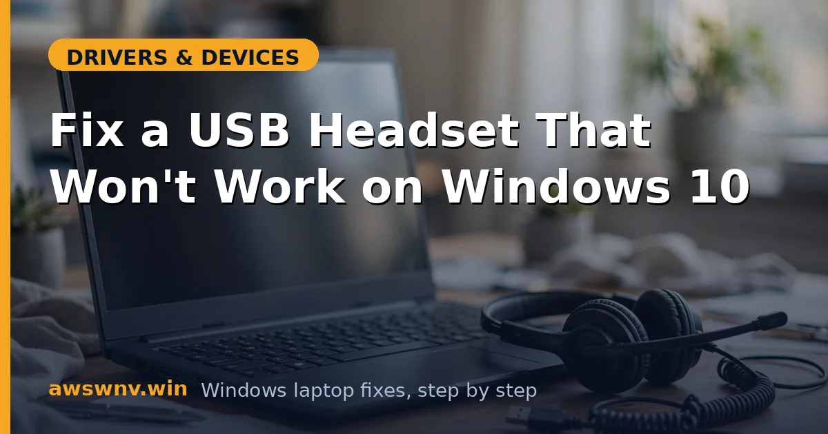 Fix a USB Headset That Won't Work on Windows 10