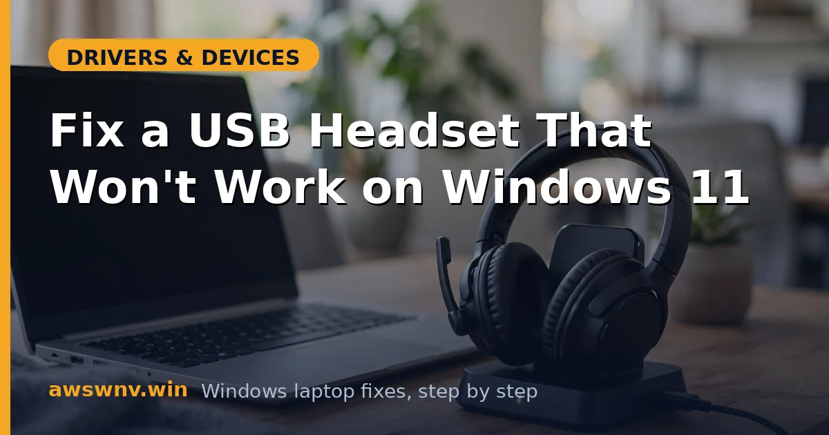 Fix a USB Headset That Won't Work on Windows 11