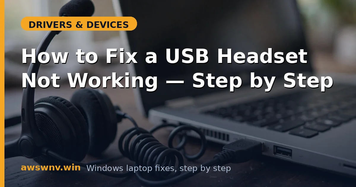 How to Fix a USB Headset Not Working — Step by Step