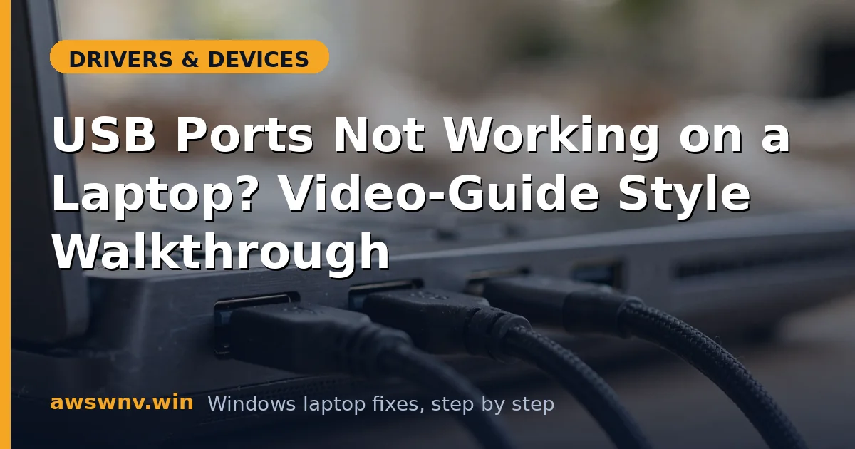 USB Ports Not Working on a Laptop? Video-Guide Style Walkthrough