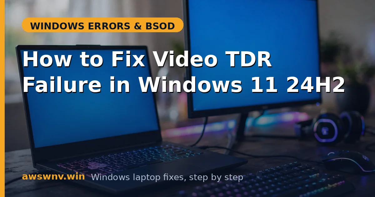 How to Fix Video TDR Failure in Windows 11 24H2