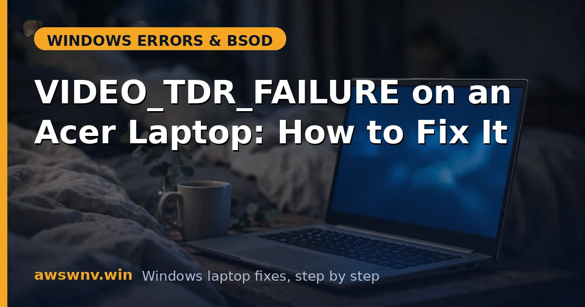 VIDEO_TDR_FAILURE on an Acer Laptop: How to Fix It