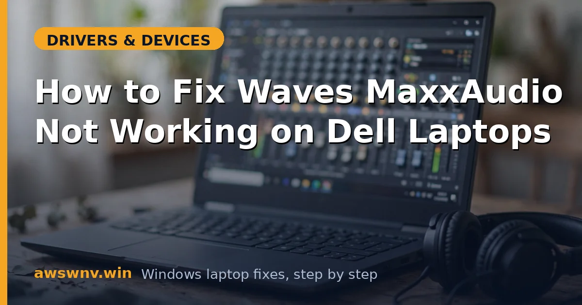 How to Fix Waves MaxxAudio Not Working on Dell Laptops
