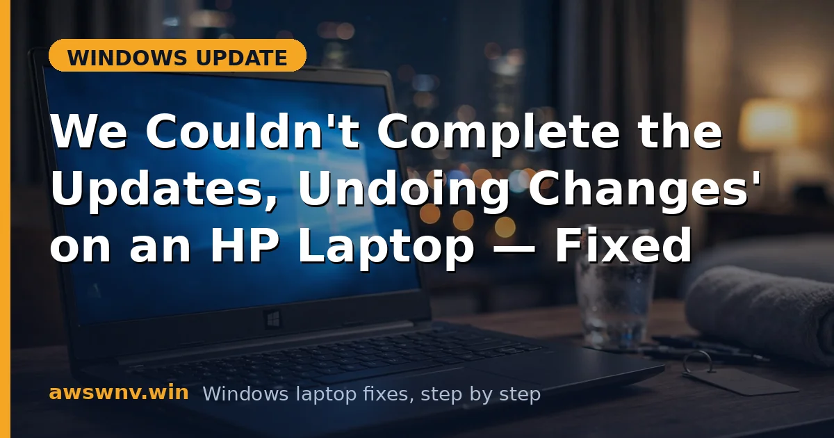 'We Couldn't Complete the Updates, Undoing Changes' on an HP Laptop — Fixed