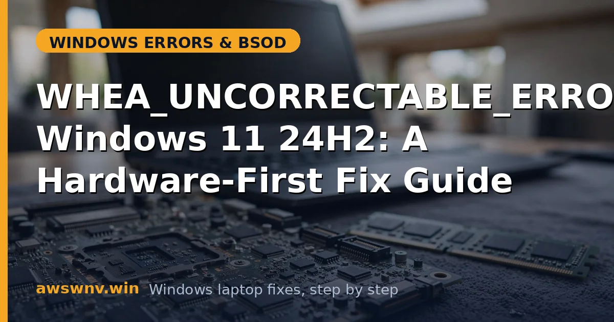 WHEA_UNCORRECTABLE_ERROR in Windows 11 24H2: A Hardware-First Fix Guide