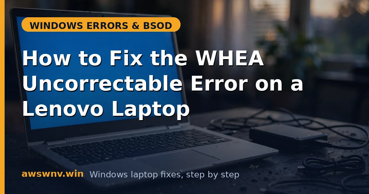 How to Fix the WHEA Uncorrectable Error on a Lenovo Laptop
