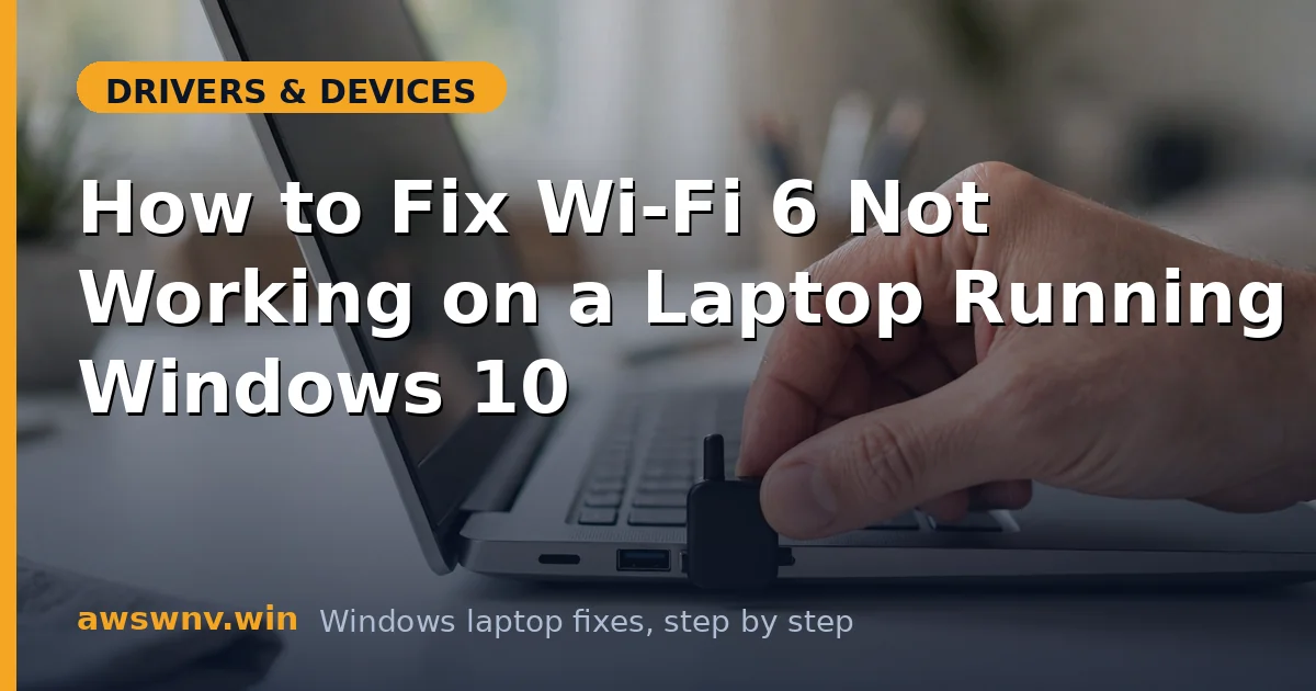 How to Fix Wi-Fi 6 Not Working on a Laptop Running Windows 10