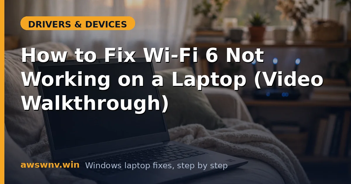How to Fix Wi-Fi 6 Not Working on a Laptop (Video Walkthrough)
