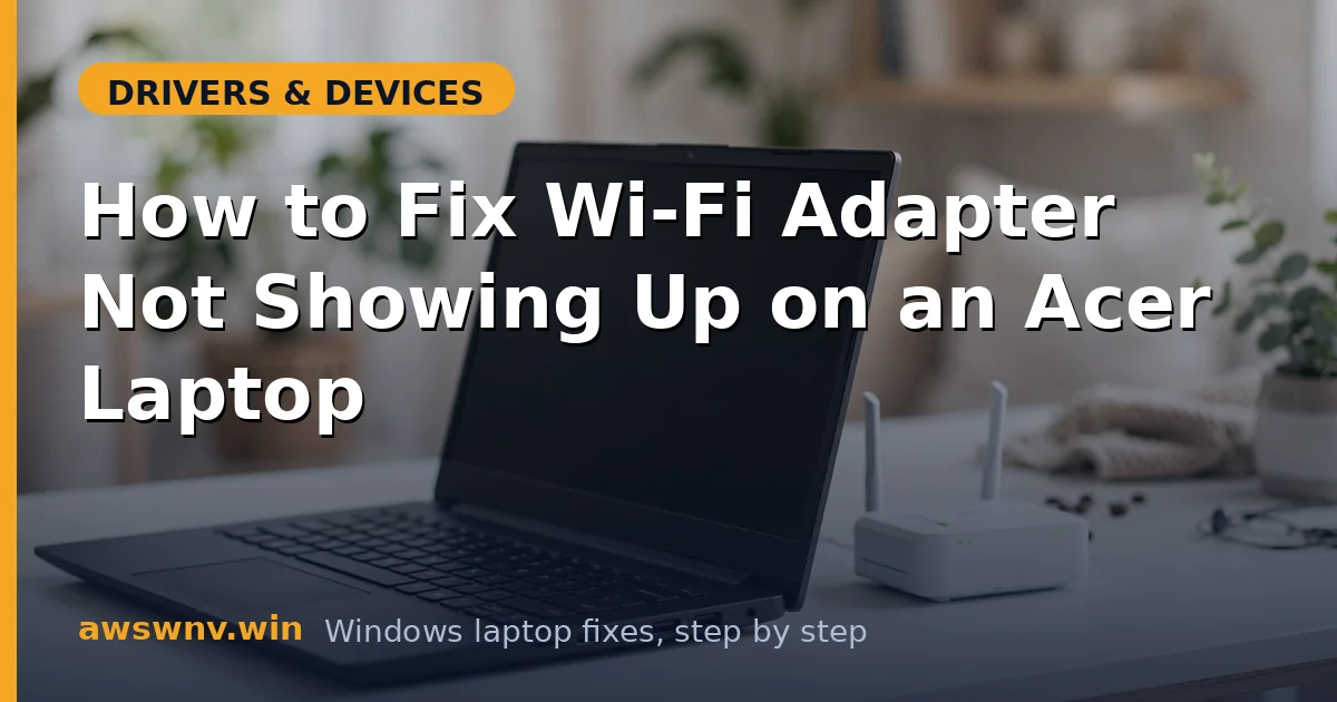 How to Fix Wi-Fi Adapter Not Showing Up on an Acer Laptop