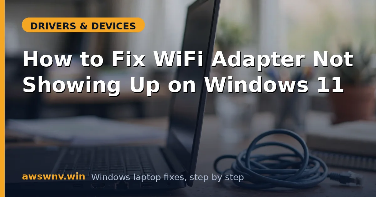 How to Fix WiFi Adapter Not Showing Up on Windows 11