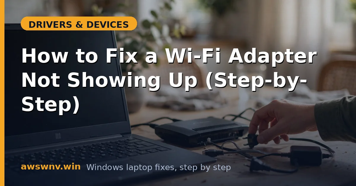 How to Fix a Wi-Fi Adapter Not Showing Up (Step-by-Step)