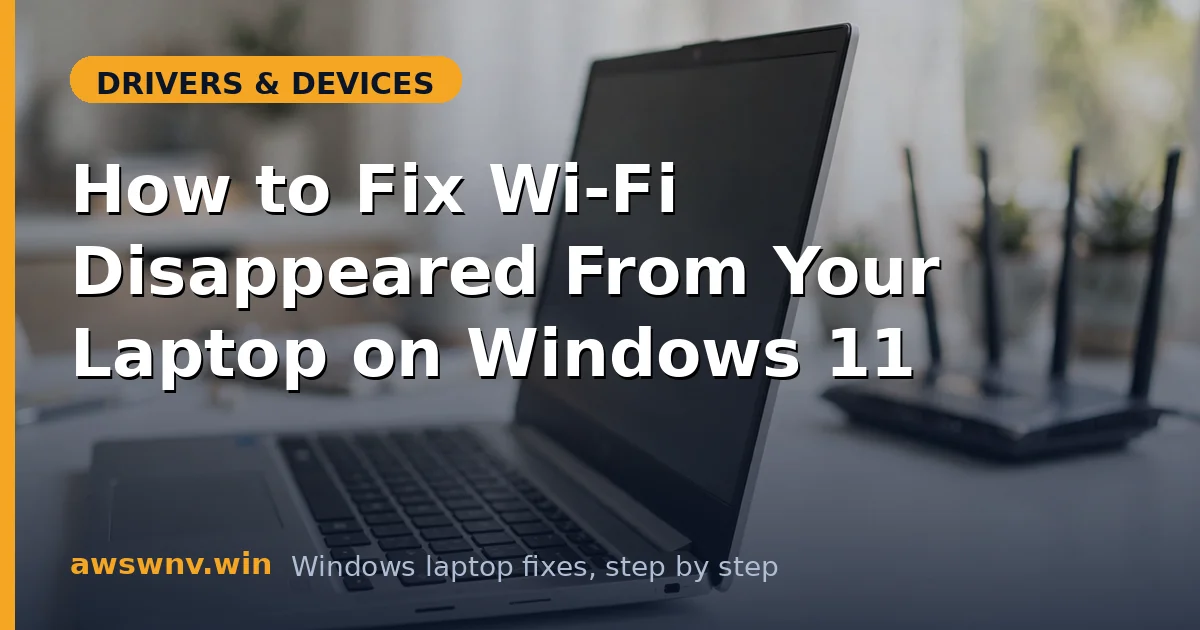 How to Fix Wi-Fi Disappeared From Your Laptop on Windows 11