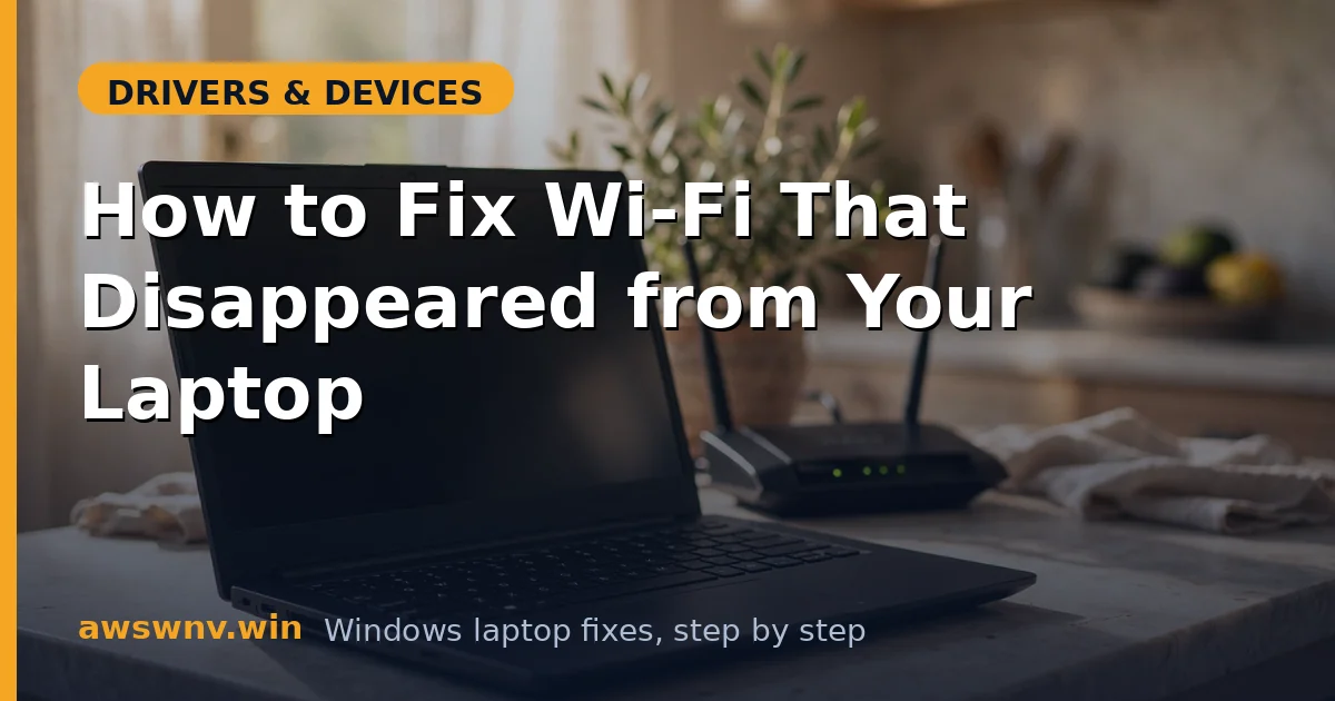 How to Fix Wi-Fi That Disappeared from Your Laptop