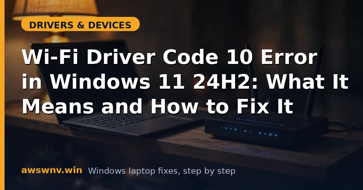 Wi-Fi Driver Code 10 Error in Windows 11 24H2: What It Means and How to Fix It