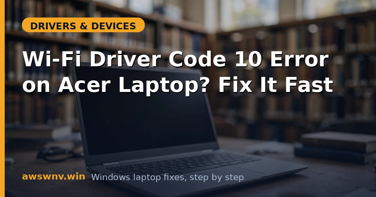 Wi-Fi Driver Code 10 Error on Acer Laptop? Fix It Fast
