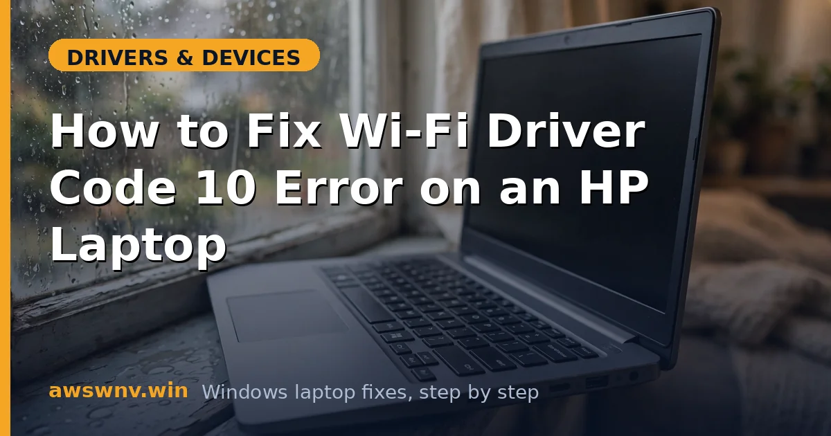How to Fix Wi-Fi Driver Code 10 Error on an HP Laptop