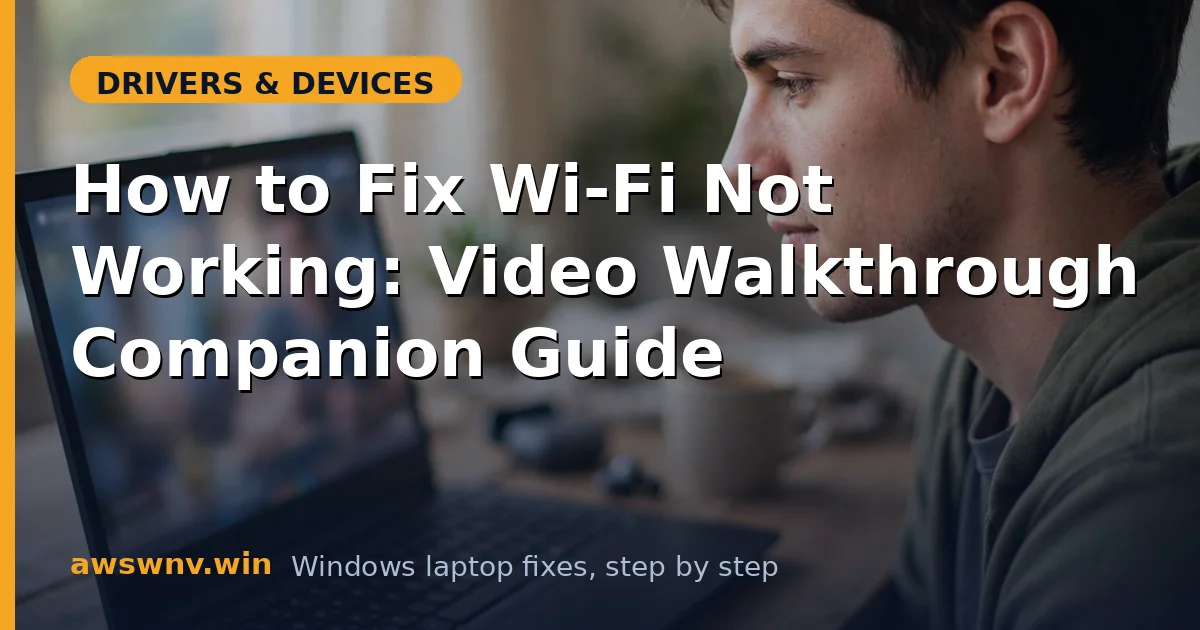 How to Fix Wi-Fi Not Working: Video Walkthrough Companion Guide