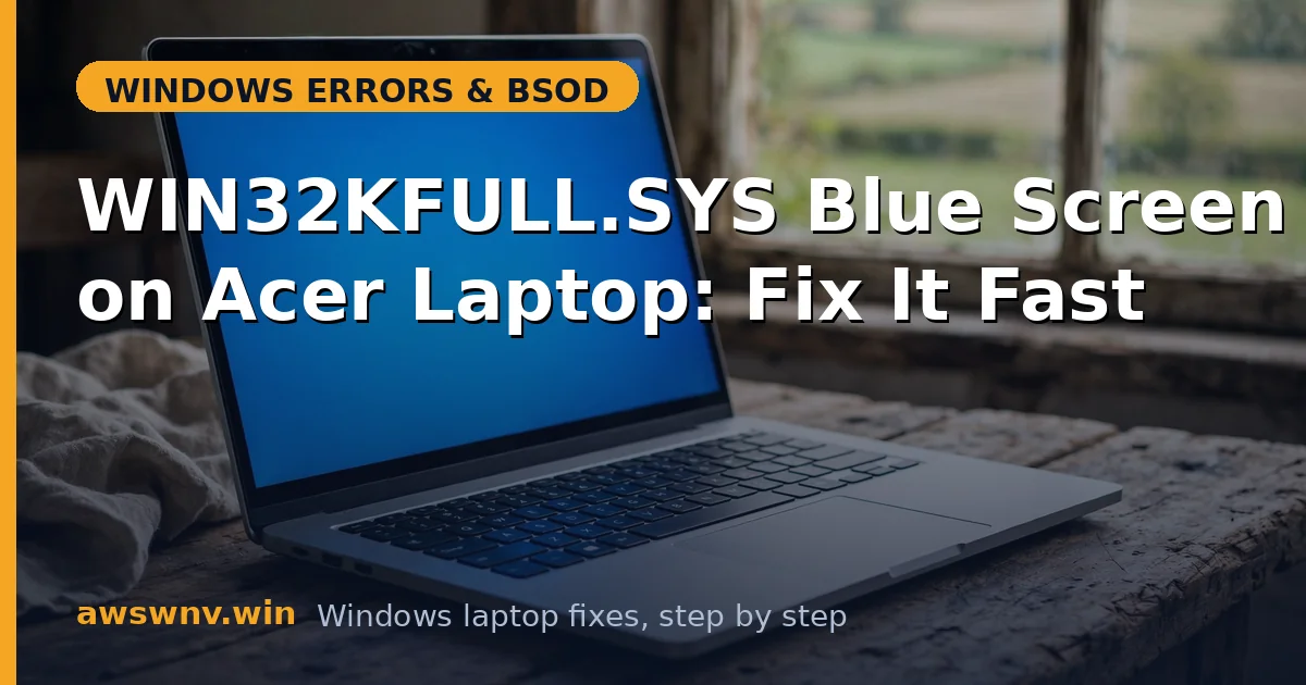 WIN32KFULL.SYS Blue Screen on Acer Laptop: Fix It Fast