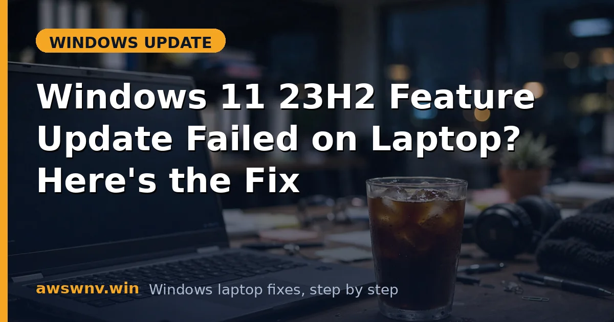 Windows 11 23H2 Feature Update Failed on Laptop? Here's the Fix