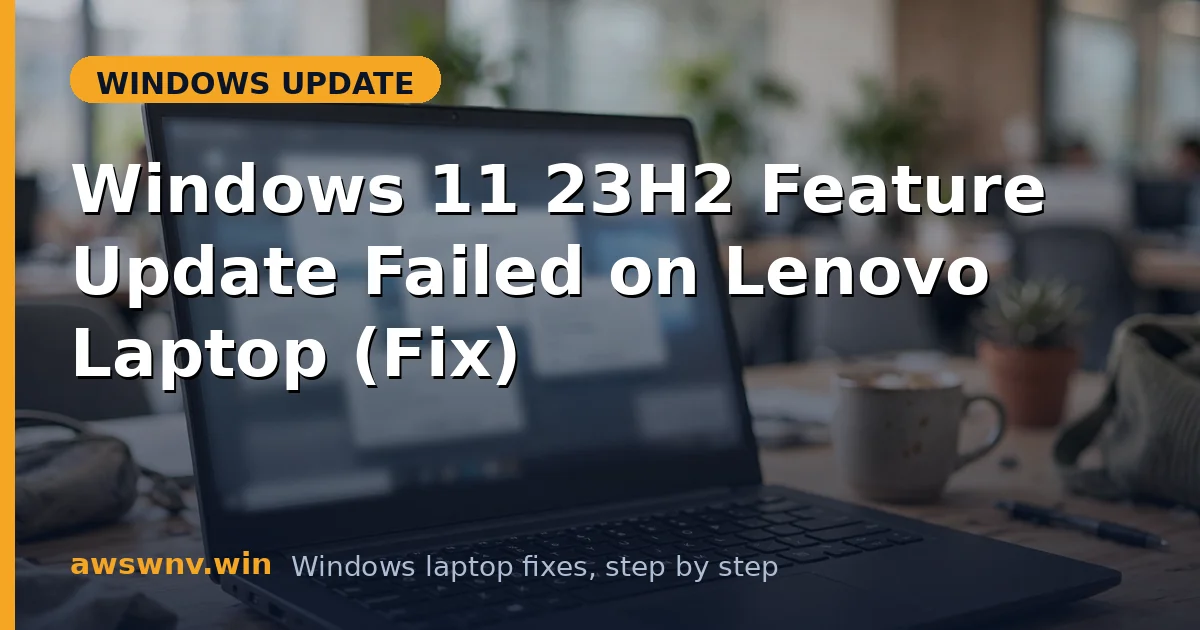 Windows 11 23H2 Feature Update Failed on Lenovo Laptop (Fix)