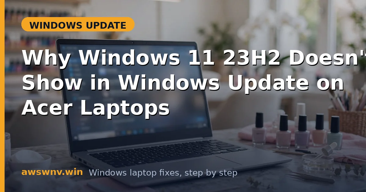 Why Windows 11 23H2 Doesn't Show in Windows Update on Acer Laptops