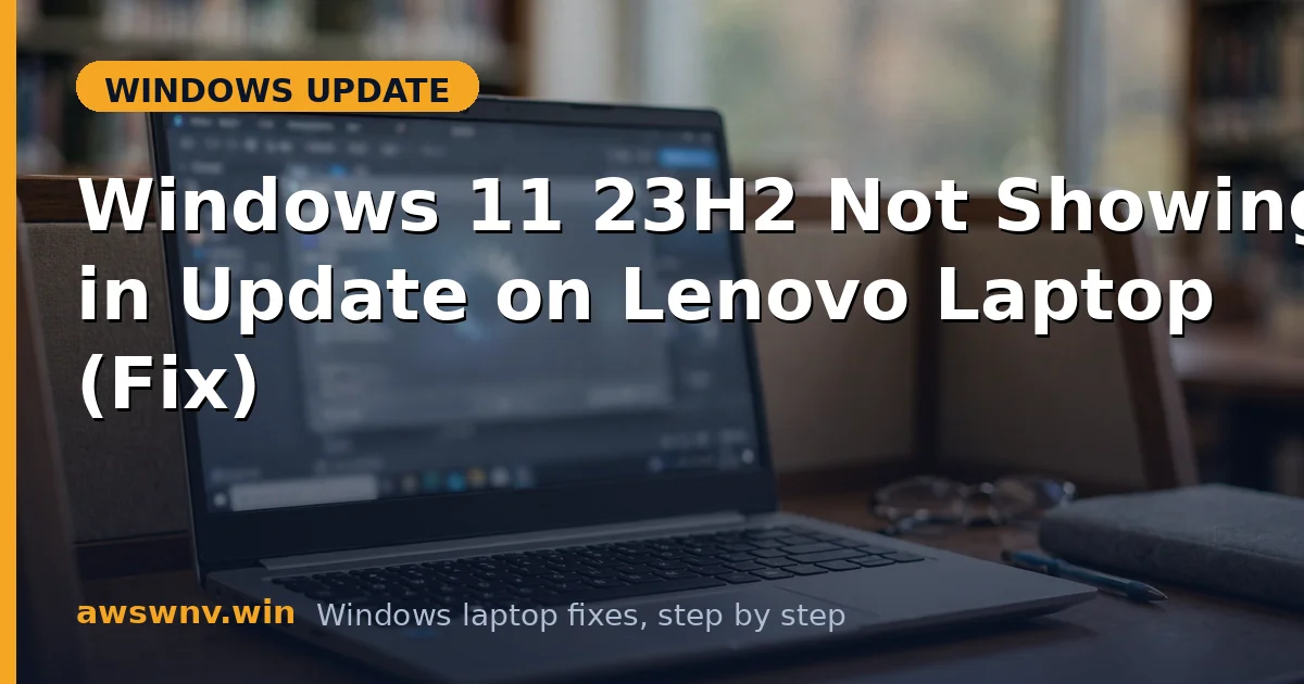 Windows 11 23H2 Not Showing in Update on Lenovo Laptop (Fix)