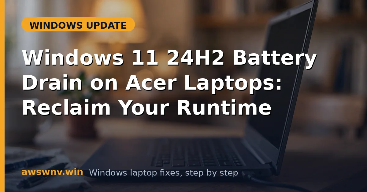 Windows 11 24H2 Battery Drain on Acer Laptops: Reclaim Your Runtime