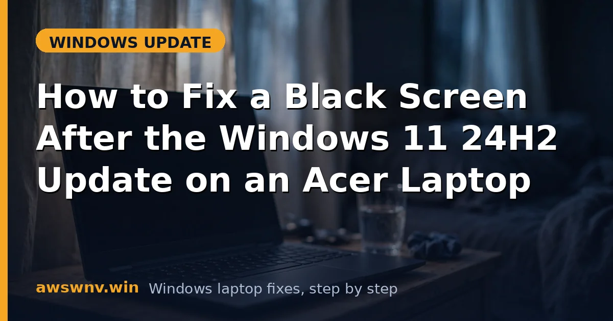How to Fix a Black Screen After the Windows 11 24H2 Update on an Acer Laptop