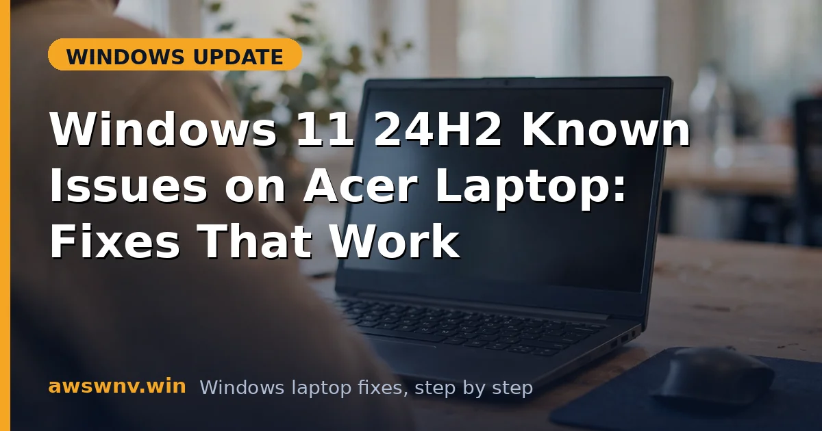 Windows 11 24H2 Known Issues on Acer Laptop: Fixes That Work
